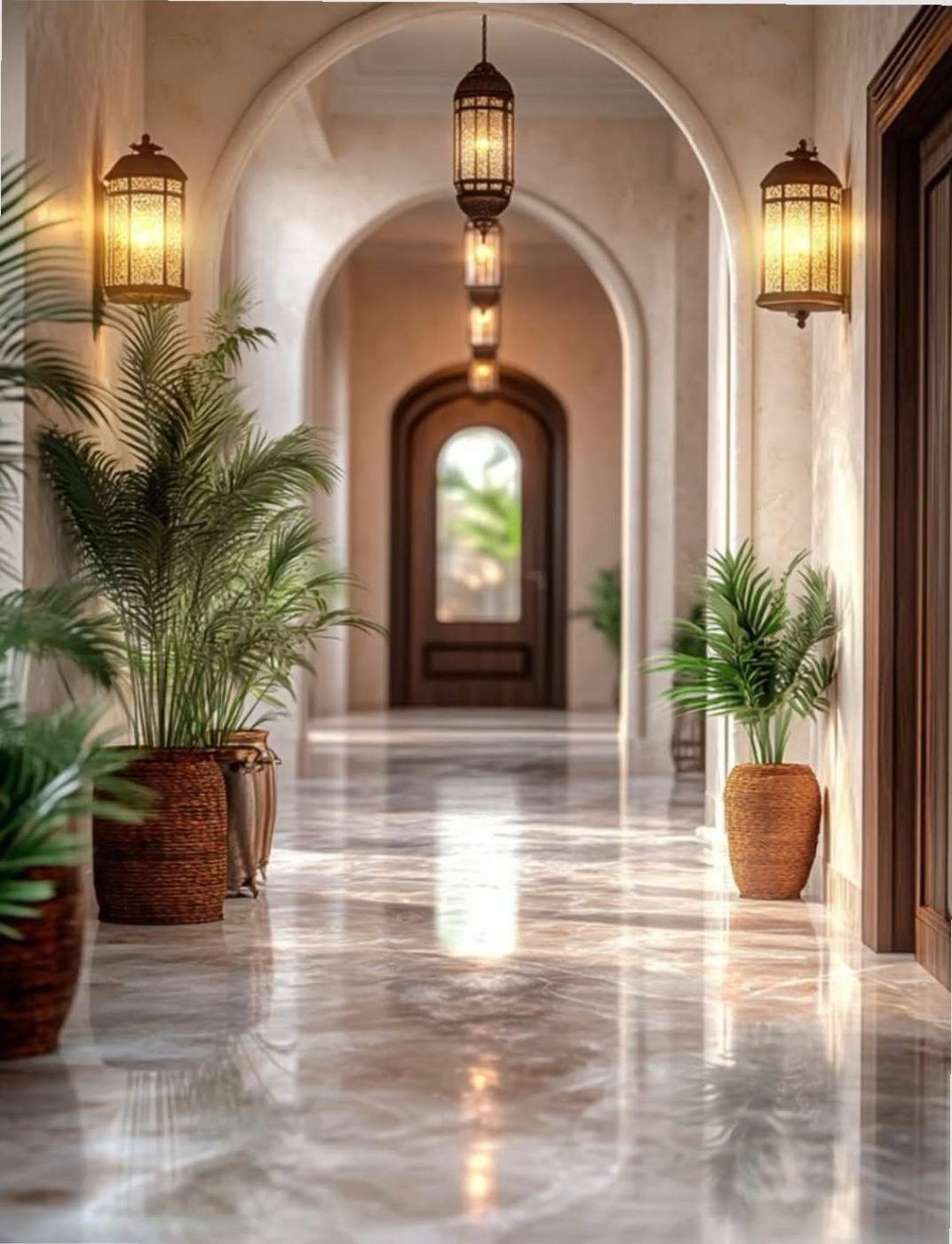 Lantern-lit corridor