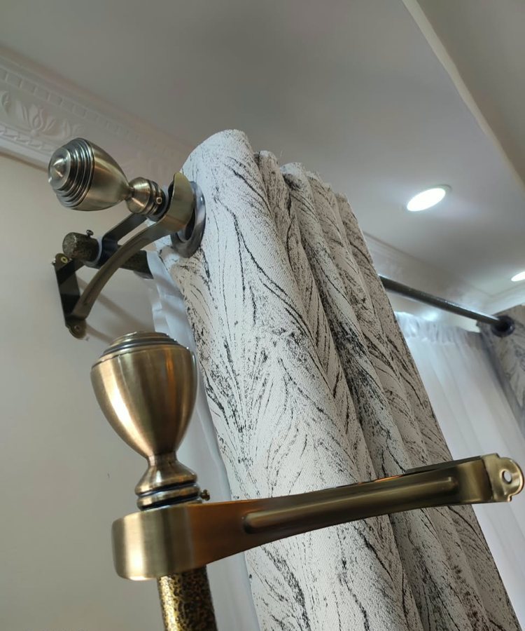Antique brass rod & finial