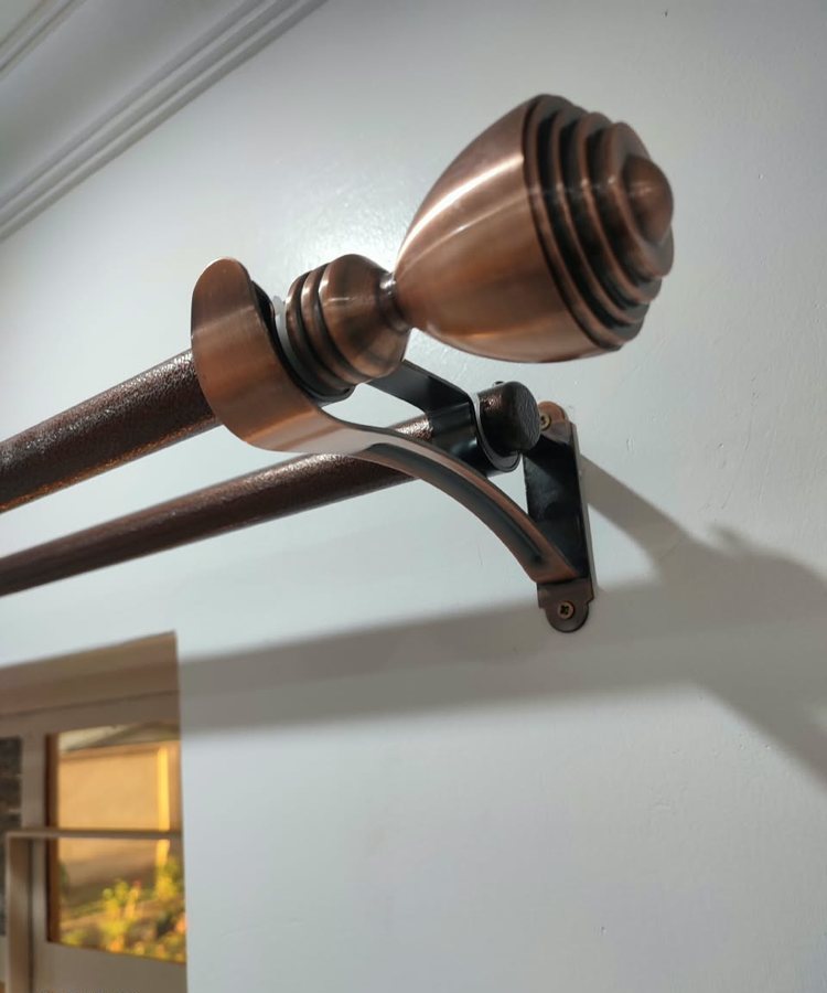 Copper double curtain rod