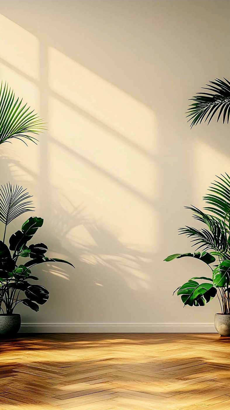 Sunlit palms